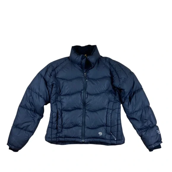 Mountain Hardware Womens Goose Down Puffer Jacket Medium Black Fleece Collar - Picture 1 of 5